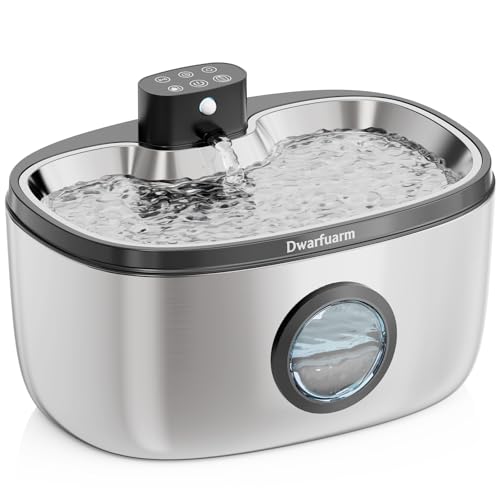 Cordless Cat Water Dispenser, 5 Litre Stainless Steel Pet Water Fountain with Separate Water and Electricity all-in-One Pump, LED Indicator Cat Water Fountain for Multi-pet Household