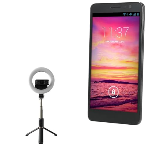 BoxWave Stand and Mount Compatible with Plum Coach Pro - RingLight SelfiePod, Selfie Stick Extendable Arm with Ring Light - Jet Black