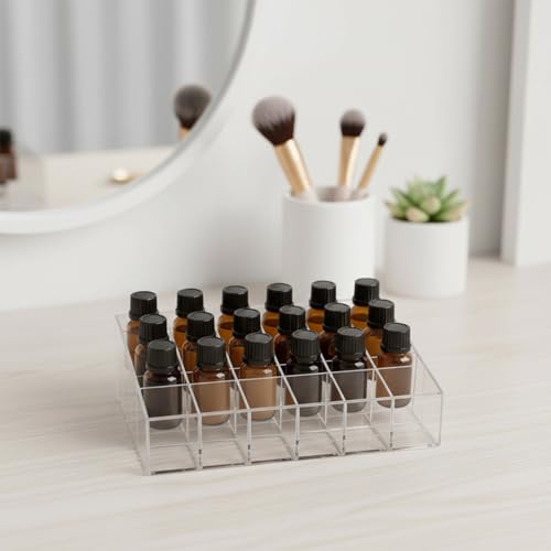 Image of 2Pack Essential Oil Holder,24Slots Plastics Essential Oil Storage,for Bottles Perfumes and Nail Polish Shelf,Essential Oil Organizer,Makeup Storage Rack