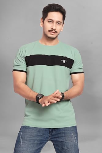 Image of Men's Polister Solid Round Neck Half Sleeve Shirt(D P K P-1284)