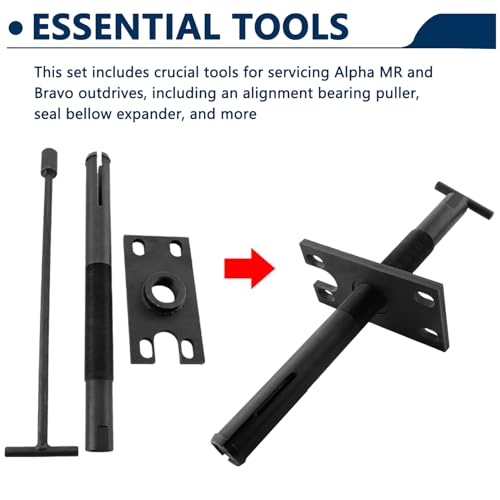 Image of Gimbal Bearing Installer Engine Alignment Tool Compatible with Mercruiser Boat Alpha 1 MR Bravo OMC Cobra Volvo Heavy Duty Alignment Bearing Puller Seal Bellow Expander Tool