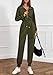 PRETTYGARDEN Long Sleeve Jumpsuits for Women Casual 2025 Fall Fashion Zip Up Pant Rompers One Piece Sweatsuits Travel Outfits (Army Green,Small)
