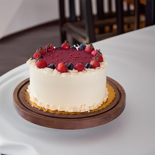 Cake Stand with Lid, Acacia Wood 12in Round Cake Holder, 2-in-1 Dessert Table Display Set & Charcuterie Board for Cheese, Chips & Dips, Nachos, Fruit Platter, Large Acrylic Cake Dome Cover - Image 7