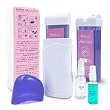 Wahzzi Roll On Wax Kit for Hair Removal, Wax Roller Machine for Women and Men, Depilatory Wax with...