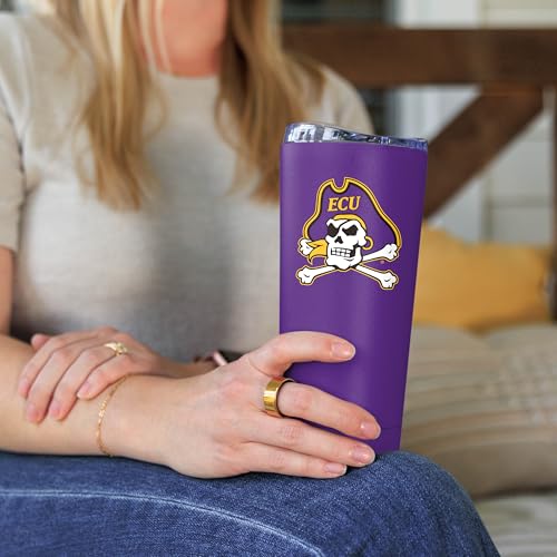 Image of Logo Brands 20 oz Powder Coat Tumbler- Insulated Tumbler with Lid for Water, Iced Tea or Coffee, Smoothie and More