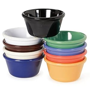 G.E.T. RM-400-MIX Mix Pack of 4 Mardi Gras Colors 4 oz. Ramekin, Break Resistant Dishwasher Safe Melamine Plastic, Ramekins Collection (Pack of 12)
