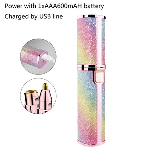 2 in 1 Frauen Tragbare elektrische Augenbrauen Trimmer Rasiermesser Haarentferner USB wiederaufladbar