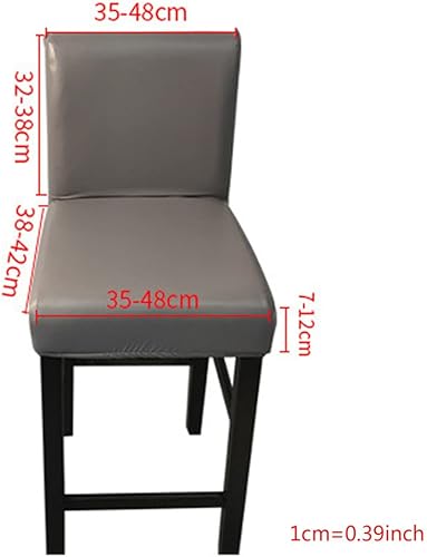 Miniatura 6 de FZ FUTURE Fundas para taburetes de bar de poliuretano, color sólido, funda para silla de respaldo alto, funda antideslizante para taburete de bar,