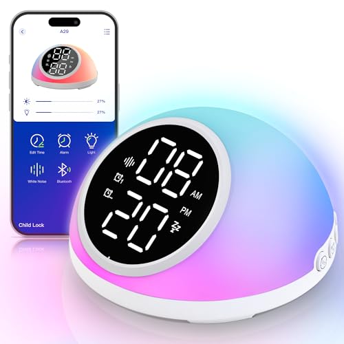 Fansbe Direct Alarm Clocks Bedrooms Sleep Sounds, Digital Dual Alarm Clock Bedroom, Bedside Alarm...
