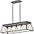 Farmhouse Kitchen Island Lighting, 5-Light Dining Room Light Fixtures, 31.5" Rectangular Chandeliers, Rustic Pendant Light Fixtures for Kitchen, Pool Table Lights, Walnutcolor