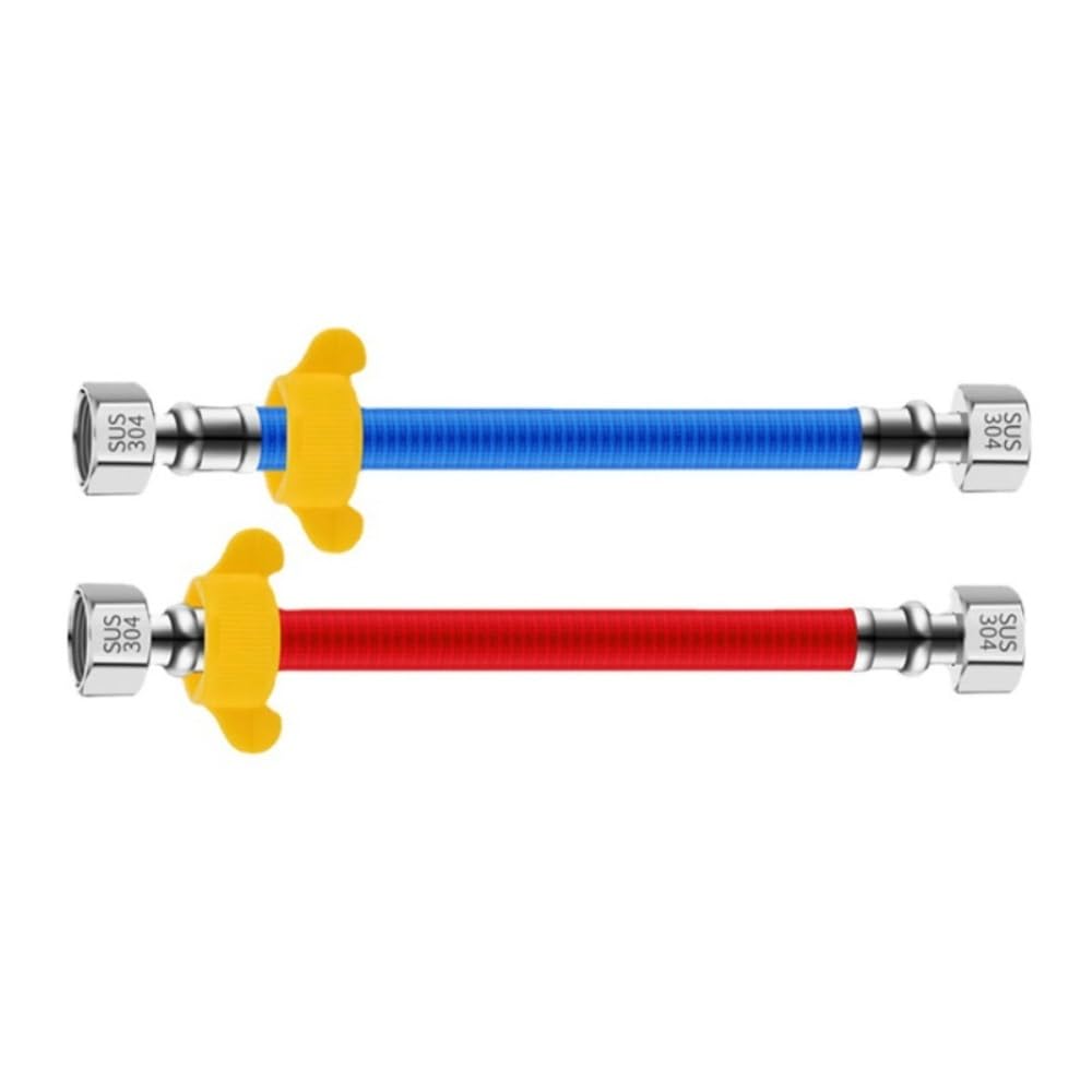 1 Par De Mangueras Corrugadas De Acero Inoxidable 304 For Tuberías De Agua Caliente Y Fría, Manguera De Conexión For Calentador De Agua(150CM_DN15)