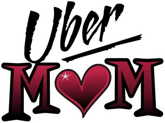 CafePress Uber Mom Mother's Day Heart Rectangle Sticker Rectangle Bumper Sticker Car Decal