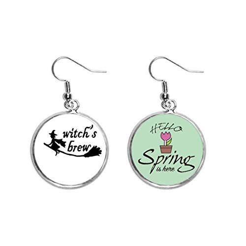 Joyas de primavera con pendientes colgantes bruja brew para diario
