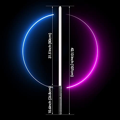 Wisbecost Lightsaber - Espada de Luz Duell RGB 15 Colores 12 Fuentes de Sonido de Combate Simulado, Cosplay de Jedi Knight 丨 Carga USB,Gris