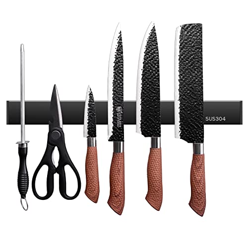 Redcall Magnetic Knife Holder,Kitchen Knife Magnetic Strip Knives Magnet Shelf Bar Storage Rack For Wall (16 Inch, Black) #TOP15