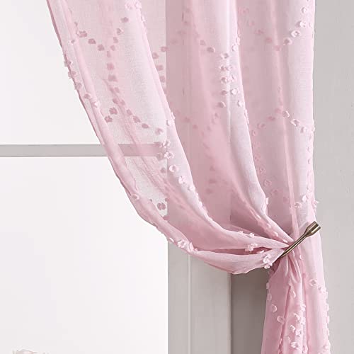 Rideaux transparents rose contre le vis-à-vis Laura Ashley Ethel 2 pièces - 6