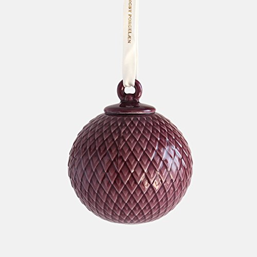 Lyngby Porcelæn Dekorationskugel Ø7 cm Rhombe handgefertigtes Porzellan, rot Cover