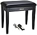 Roland PB1-BK Piano Bench w/Storage Compartment Bundle with Sustain Pedal