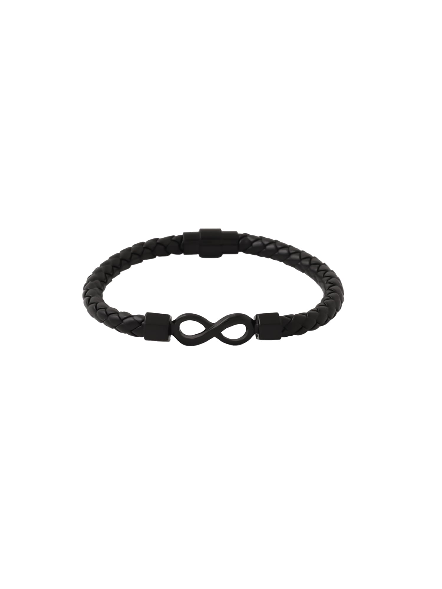 Yellow Chimes Leather Bracelets for Men | Fashion Black Bracelet | Mens Infinity Leather Bracelet For Boys | Hand Accessories for Men | Birthday Gift for Boys & Men Anniversary Gift for Husband (B0DCCJPKT6) Amazon Price History, Amazon Price Tracker