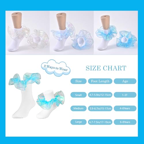 Toddler Girls Ruffle Socks Baby Girl Double Lace Frilly Turn Cuff Socks, Toddler Dress Socks Kids Ankle Tutu Socks4