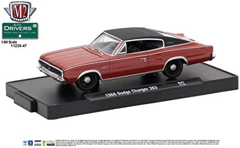 M2 Machines Auto-Drivers 1:64 R47 1966 Dodge Charger 383 Red w/Black Vinyl Top
