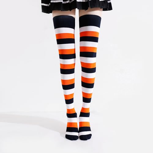 Image of Kayhoma Extra Long Cotton Stripe Thigh High Socks Over the Knee High Socks