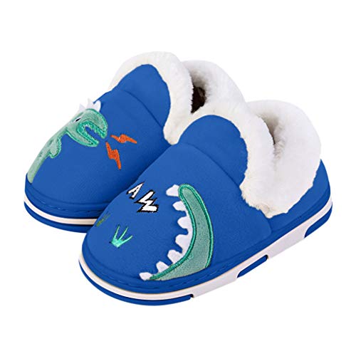Shan-S Kids Home Slippers,Toddler Boys Girls Winter Warm Cute Animal Indoor Shoes Fur Lined House Slippers