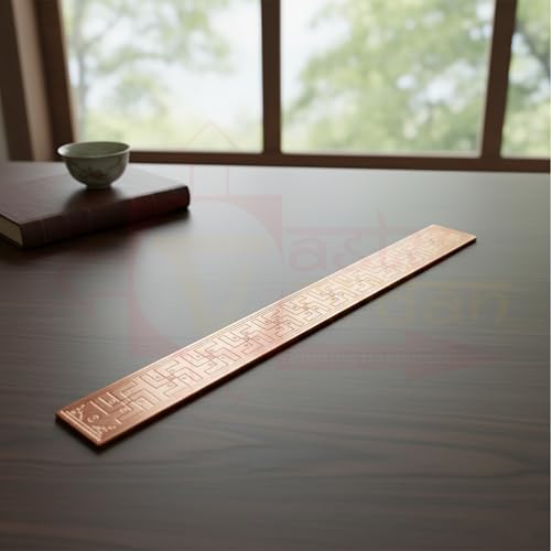 Image of Copper Swastik strip for Door Entrance | Pack of 1 | Length -30 cm Approx | Pure Copper Patti for Vastu Correction | Swastik Strip for Enhancing Energy Flow
