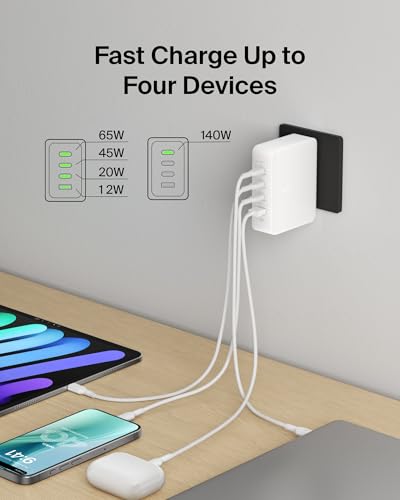 Belkin 140W GaN Charger (4-Port, 3× USB-C + USB-A) — view 4
