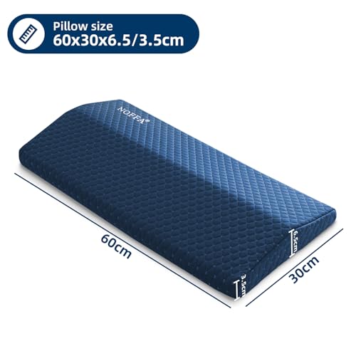 NOFFA Lendenkissen Bett, Memory Foam Lendenkissen Schlafen, Rückenkissen Bett, Orthopädisch Stützen die Taille, Rücken, Einstellbare Härte/Höhe, 60X30X6.5cm
