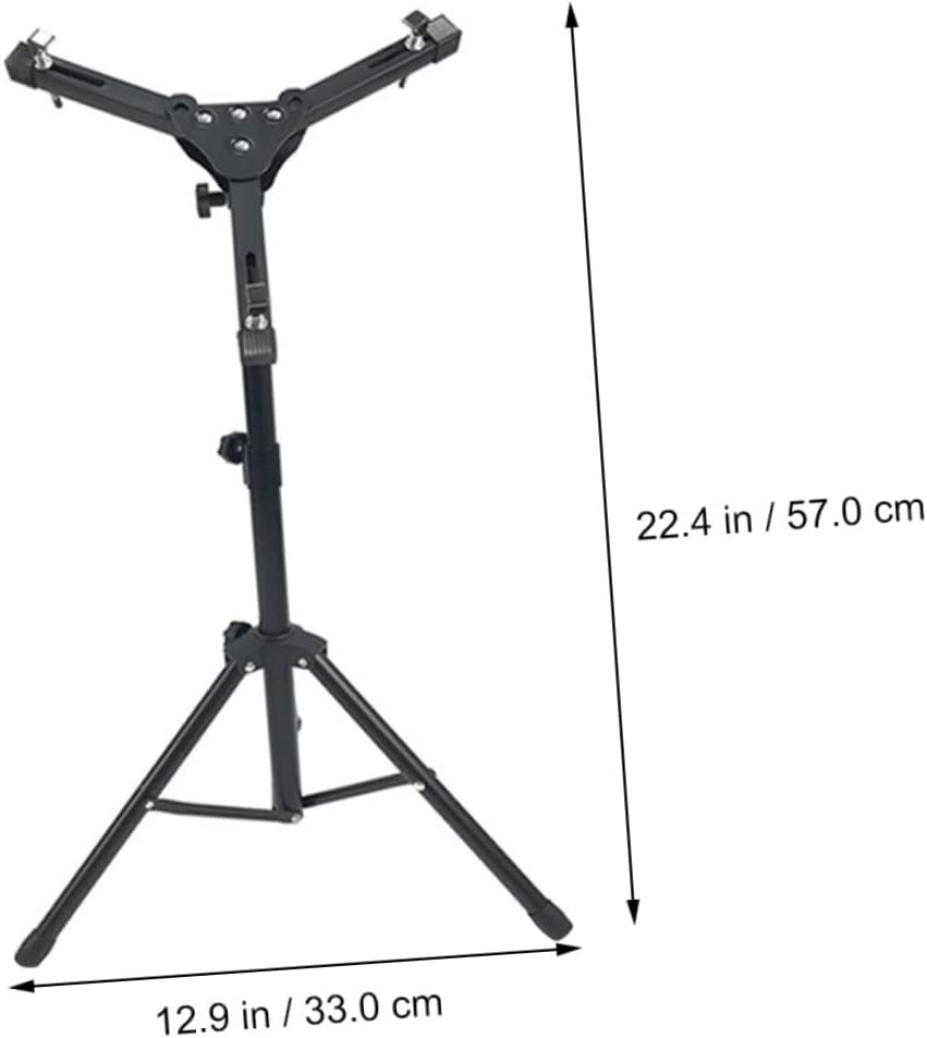 GALPADA Adjustable Dumb Drum Stand Rack for Snare Drum Practice Portable Iron Abs Holder with Height for Beginners and Professionals Sturdy Black Support Accessory