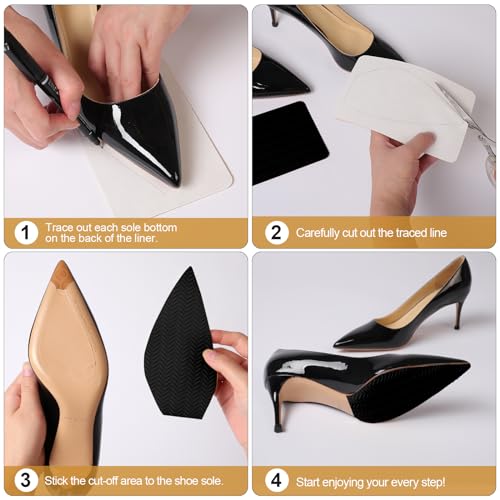 Image of Shoe Grips on Bottom of Shoes, Sole Bottom Protector, Self-Adhesive Grips for Shoes, Non-Slip Pads, Sole Guard, Anti-Slip Grip Pads