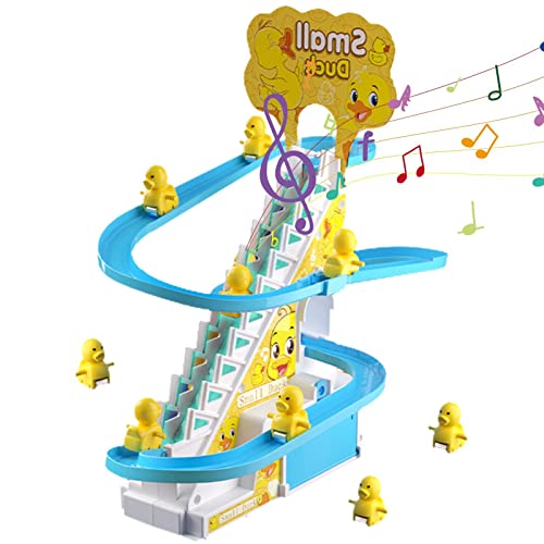 Juguetes De Escalada De Pato De Navidad - Juguete De Pista Eléctrica De Montaña Rusa De Patos, Duck Chasing Race Track Game Set Con Luces Y Música Para La...