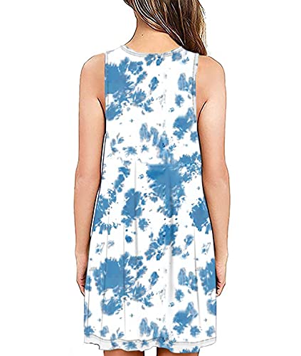 Image of Summer Dresses for Women Casual Sleeveless Swing Sundress with Pockets