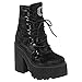 Killstar Broom Rider - Stivali con plateau, in velluto, Nero , 36 EU