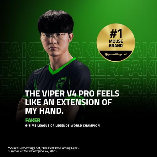 Resim Razer Viper V4 Pro - Kablosuz simetrik e-spor oyun faresi - Ultra hafif 50 g - HyperSpeed Gen-2, 8 KHz'e kadar yoklama hızı - Focus Pro 50K sensör - Optik kaydırma tekerleği - PC/Mac | Beyaz 