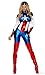 Forplay Women's Petite Star Spangled Hero Catsuit with Stripe Waist and Headband, Royal, Small/Medium