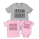 Daddy and Daughter Squad, Cute Father and Daughter Matching Outfits, First Fathers Day Gifts from Baby Girl, Dad Birthday Gift, Daddy and Daughter Matching Clothes, Daddy and Me Matching Shirts