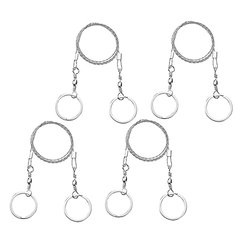 BIUDECO Rope Saws for Outdoor 4 Pack Survival Pocket Chainsaw Stainless Steel Wire Saws Fine Serrations