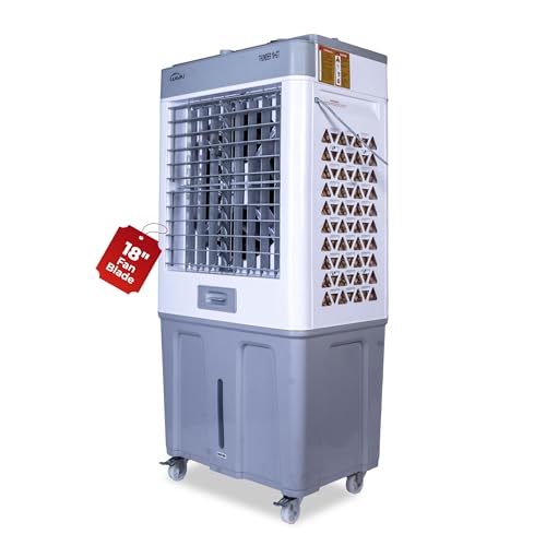 HAVAI Thunder 18+ Glass Top Desert Cooler | 18” Aluminium Blade | 100L Tank | 3-Side Honeycomb Pads | 20 Ft Air Throw | Heavy-Duty 110mm Motor |...