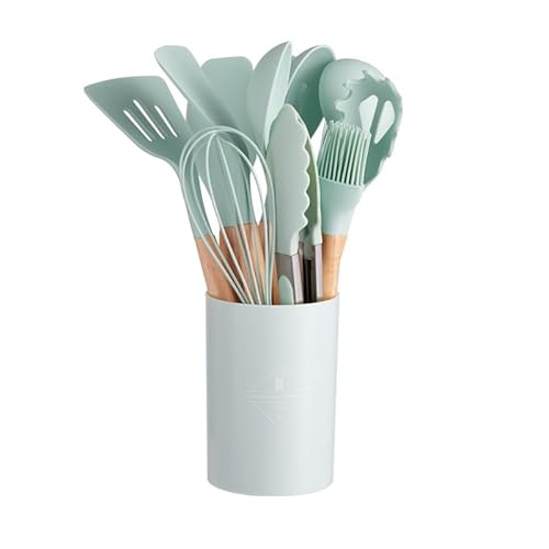 「Usumairu」キッチンツール シリコン製 調理器具セット 製菓器具 12点セット キッチン用品 食品級シリコン ホームシェフ クッキング用品 耐熱 収納簡単 調理ツール おたま トング ヘラ トング 泡立て器 ブラシ スパチュラ パスタサーバー レー