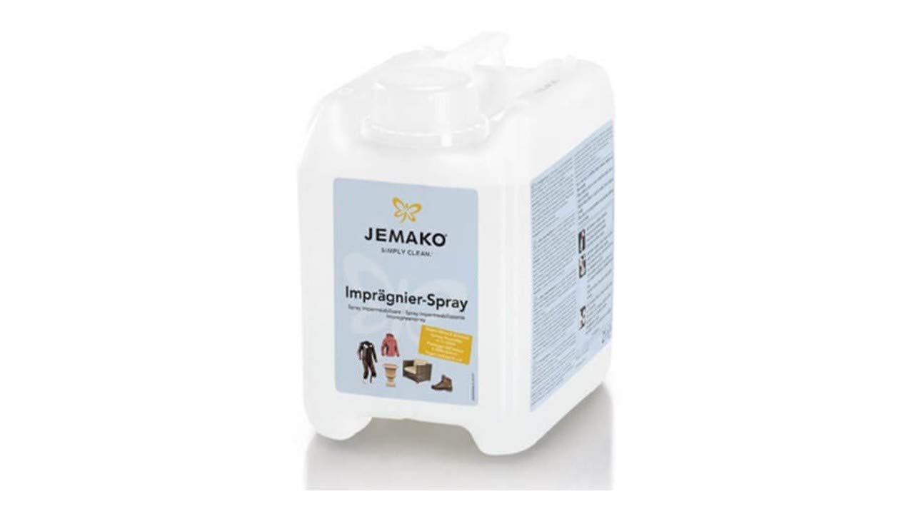 Jemako Imprägnier-Spray Kanister 2 Liter Nano Plus Schutzfilm wasserabweisend Versiegelung für Textilien Schuhe Kleidung und Leder