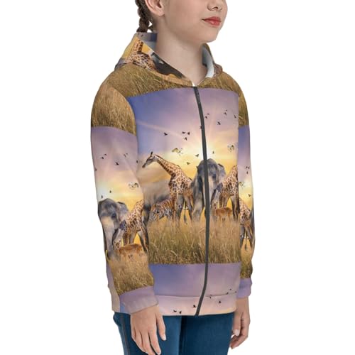 Wildlife Protection Kid Hoodies Boys Zip Up Sweatshirts Girls Pullover with Pocket4