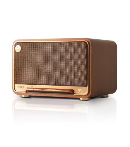 EDIFIER D32 Wireless Speaker, Hi-Res Audio, LDACAACALAC, Bluetooth V5.3, 60W(RMS), 2.1 Akustik Architektur, Full Digital Signal Process, 11h Spielzeit, APP Control- Braun
