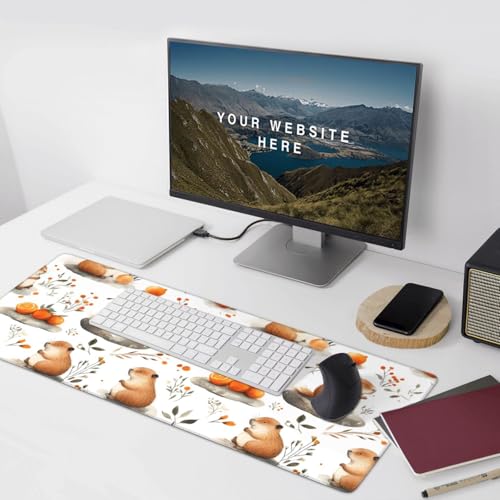 Tapis de bureau cochon d'inde orange pour optimiser votre espace informatique - 5