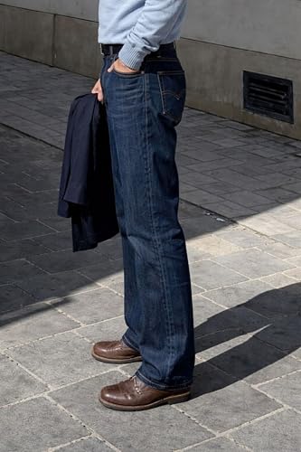 Image of Southee Relaxed Fit Mid Rise Dark Blue Men Denim Jeans