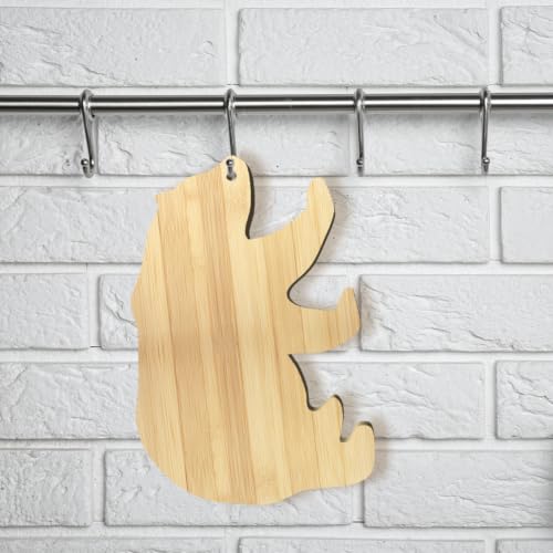 Tabla de cortar de bambú con forma de oso WEBEEDY, 34x23 cm miniatura 6