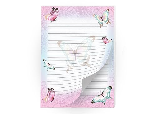 Papier à lettre papillon et fleurs avec 2 blocs A4 et 25 enveloppes filles