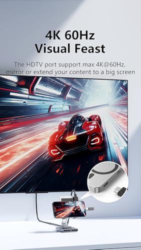 Image of INICIO 10Gbps Magnetic M.2 NVMe MagSafe SSD Enclosure & USB C 100W PD HDMI Hub for iPhone 17 16 15 Pro Max ProRes MacBook iPad Pro S26 S25 Android, Support Size 2230 /2242 /2260 /2280 (SSD NOT Included)