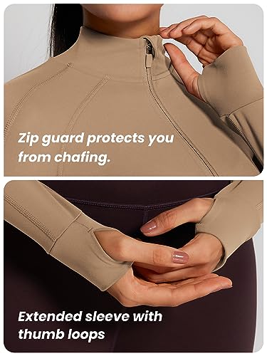 Image of GYM RAINBOW Womens Snatched Workout Jackets Lightweight Zip Up Slim Fit Gym Track Athletic Jackets with Thumb Holes